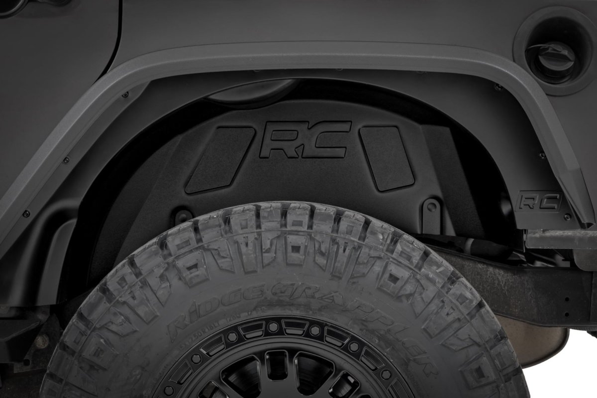 Jeep Wrangler Unlimited Wheel Well Liners - Front & Rear - Rough Country - Black - '07-'18